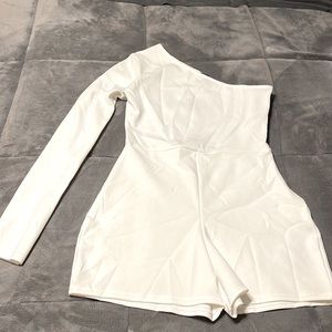 White one shoulder romper